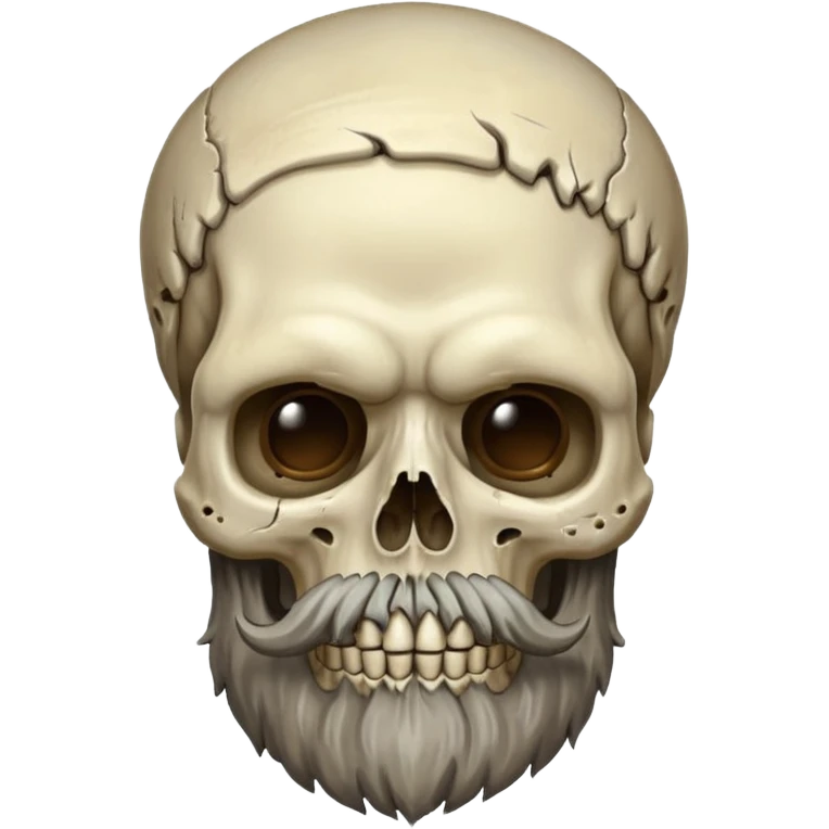 Weird skull with beard  emoji