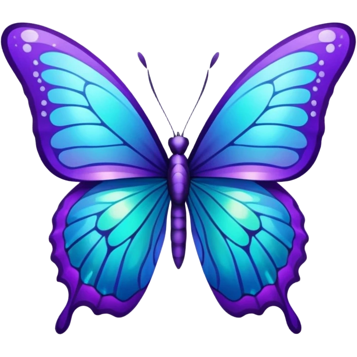 glitter purple and cian buttlerfly emoji