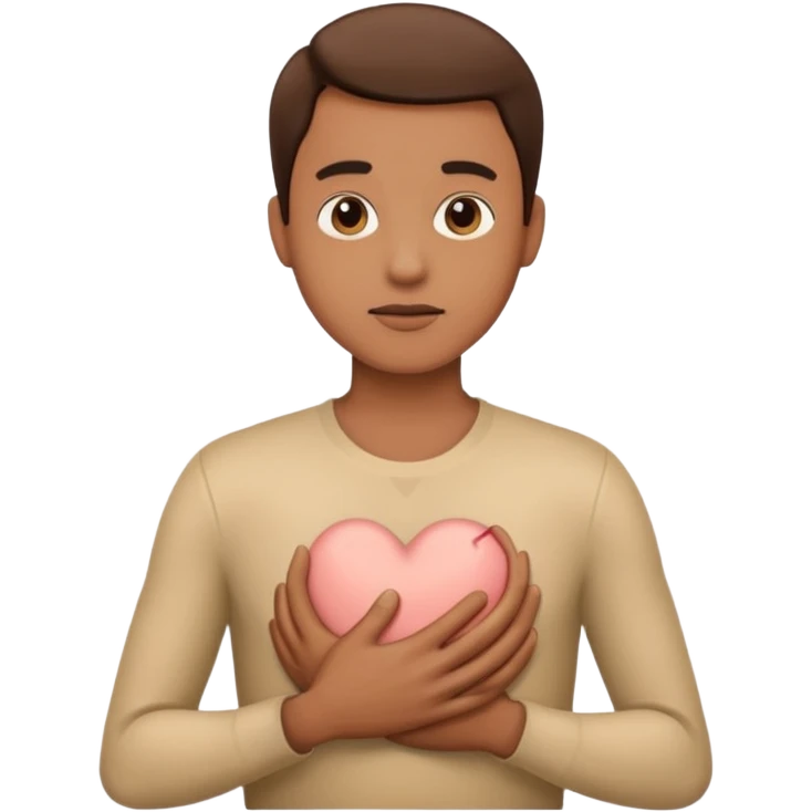Person holding chest emoji