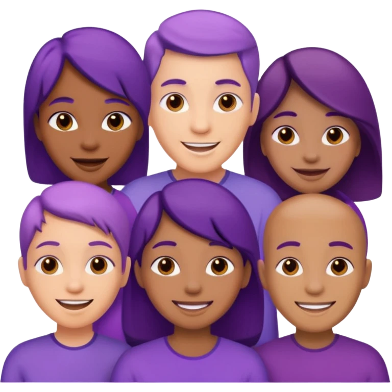 purple people group connect faces emoji