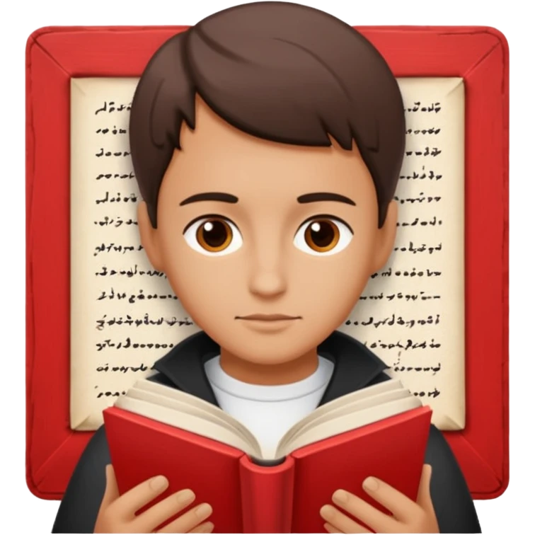 read books in caligraphy in red letters emoji