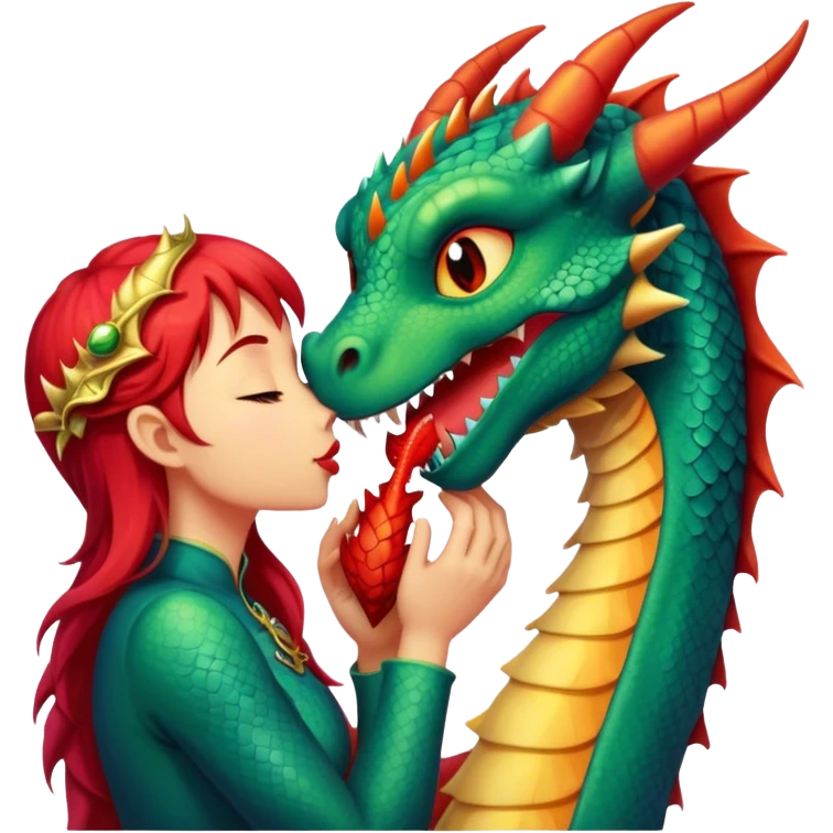 rồng cái hôn rồng đực emoji