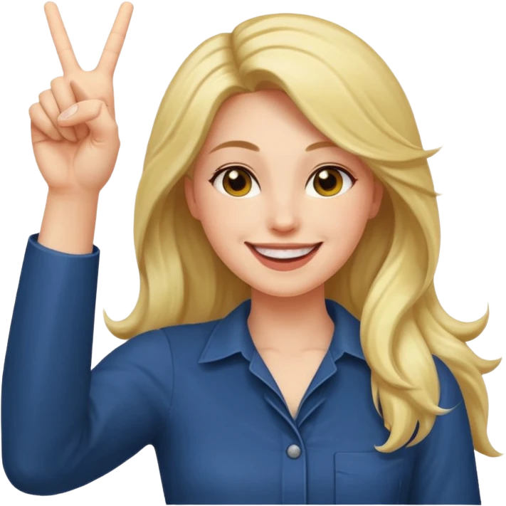  women with open hairs sideways image  one arm victory sign emoji