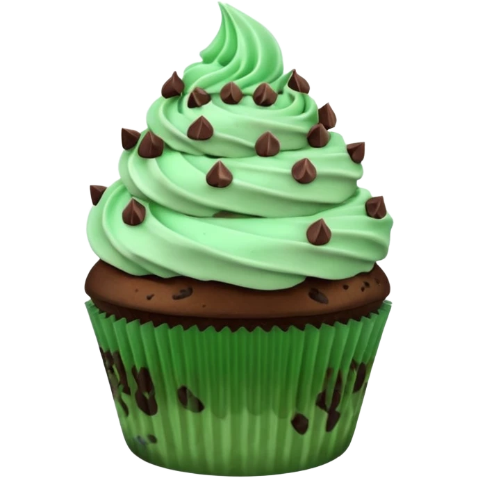 Mint chocolate chip cupcake emoji