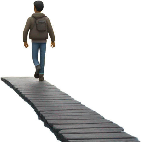 A lake walking  emoji