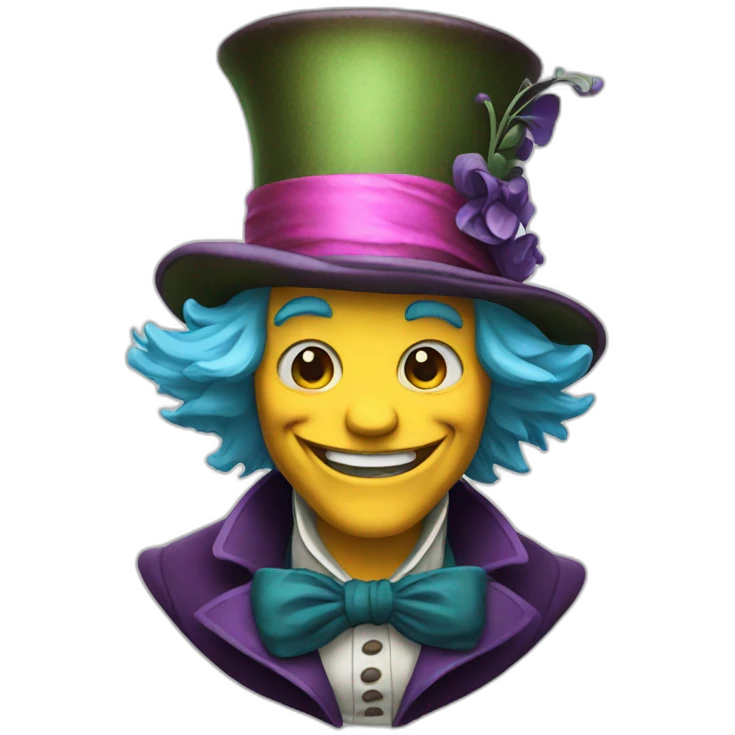Mad-hatter-laughing emoji