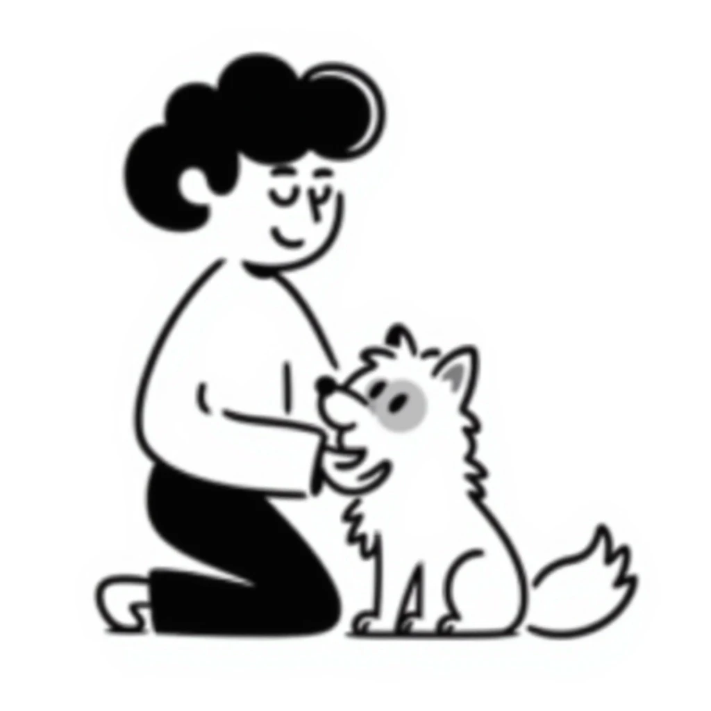 A simple emoji of a person keeping a pet emoji