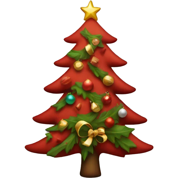 Christmas tree red emoji