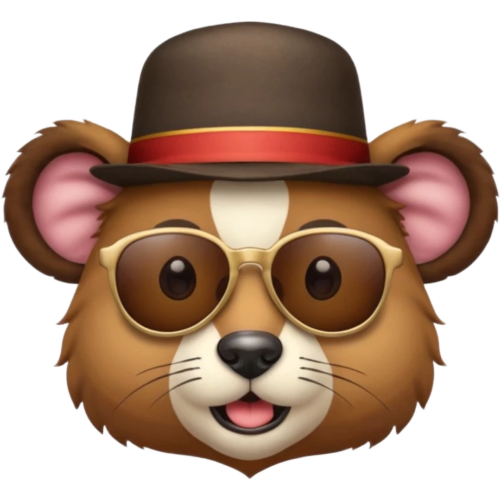 a sunglasses circus animal with hat  emoji