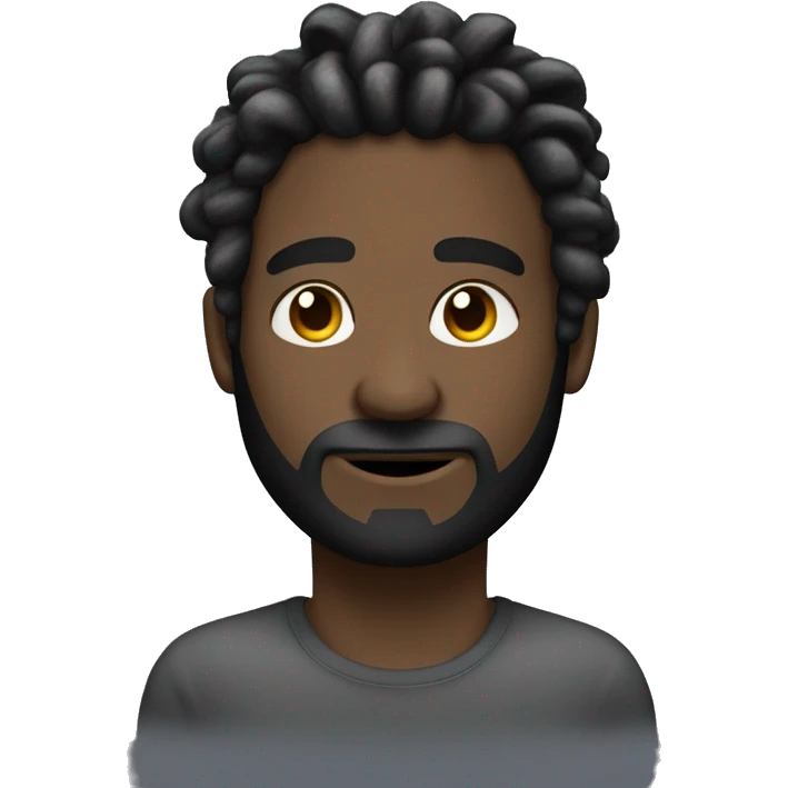 Rosto de homem negro com cabelos dread, olhando para cima com a mão no queicho emoji