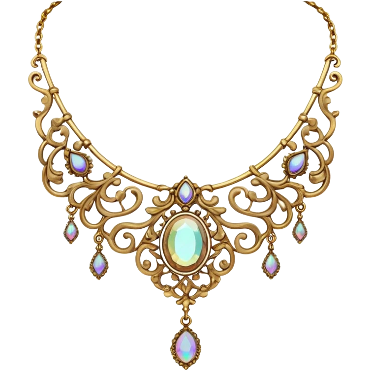 Realistic Iridescent ornate vintage necklace  emoji