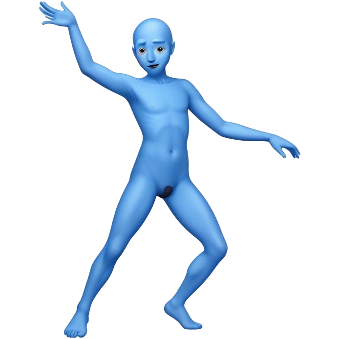 a dancing blue moom emoji