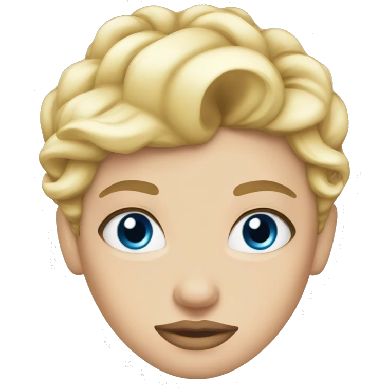 Straight Blonde blue eyes princess big lips big lashes emoji