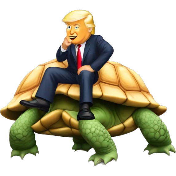 Trump sur une tortue emoji