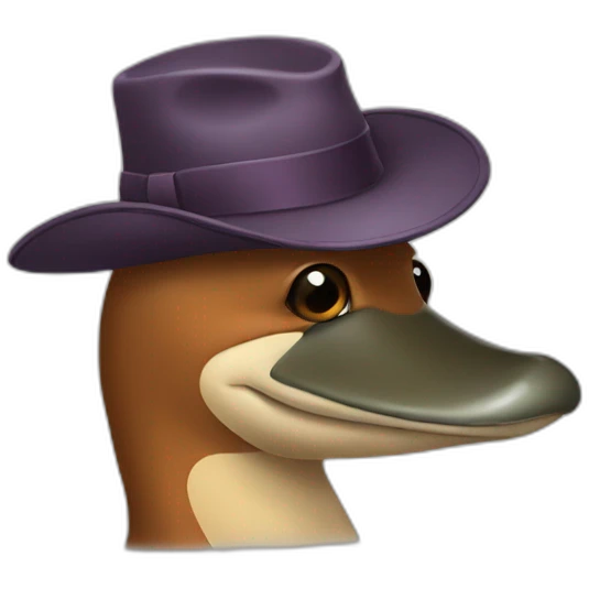 Platypus with hat emoji