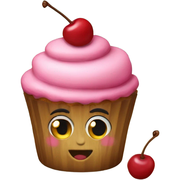 Cherry cupcake cottage core emoji