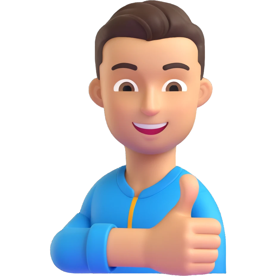 Cristiano Ronaldo inspired emoji, winking and giving a thumbs up emoji