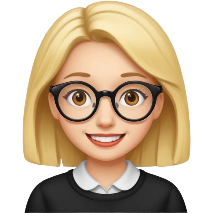 big spects with girl smile emoji