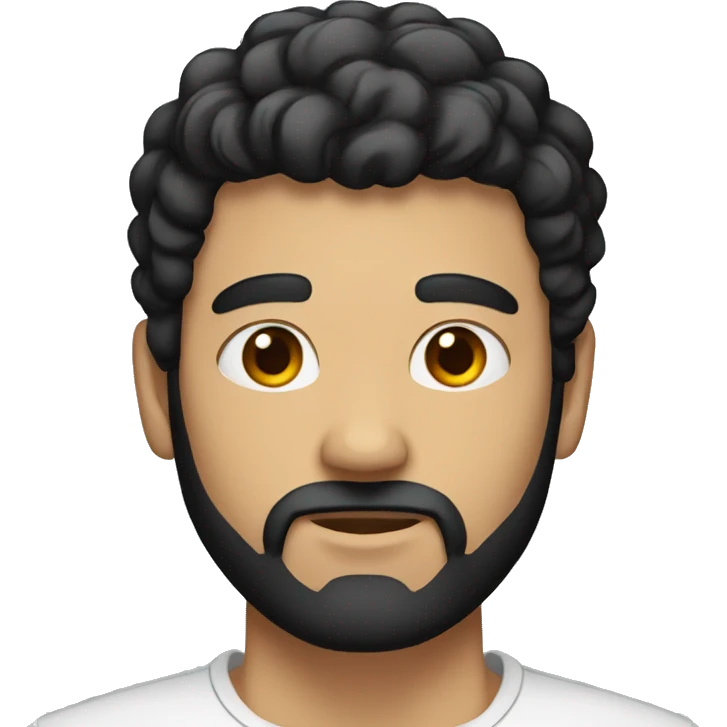 full Man with short black hair and circle beard emoji