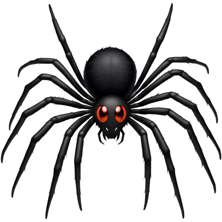 creepy black spider with eight legs emoji