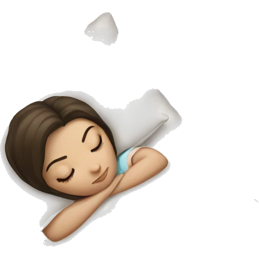 sleeping beauty brunette white girl with a silk pillow emoji