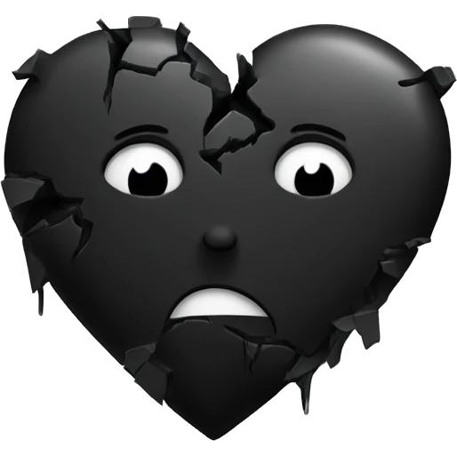 black broken heart emoji