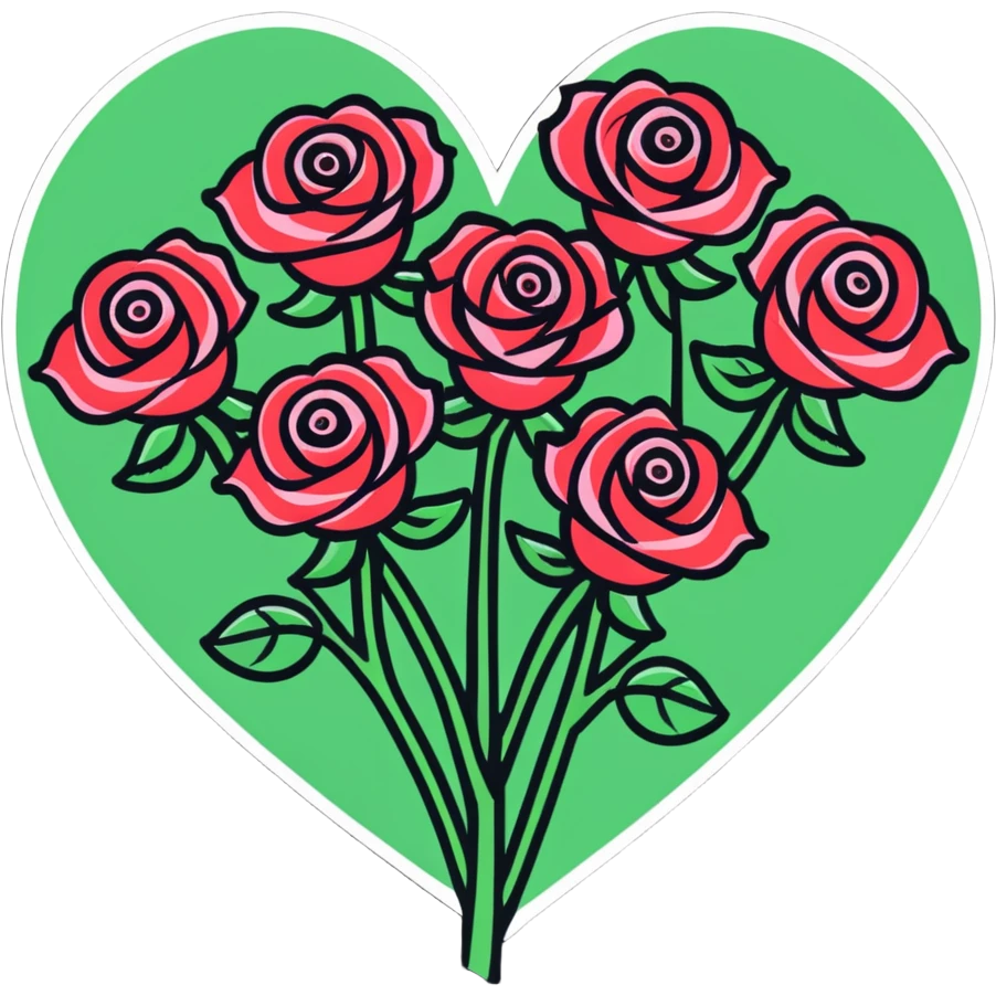 romantic heart-shaped arrangement of roses emoji