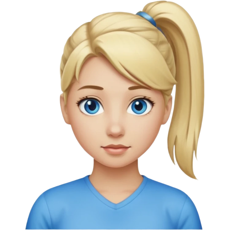 blonde girl pony tail emoji