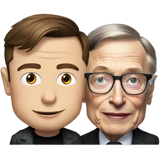 Elon musk and Steven hawking holding hands emoji