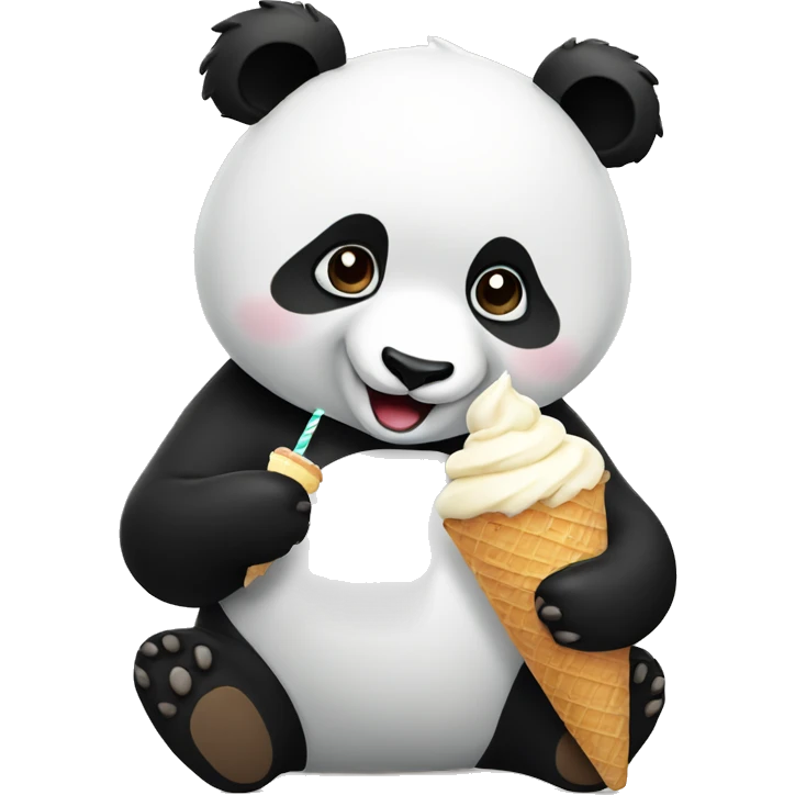 Panda eating ice cream emoji
