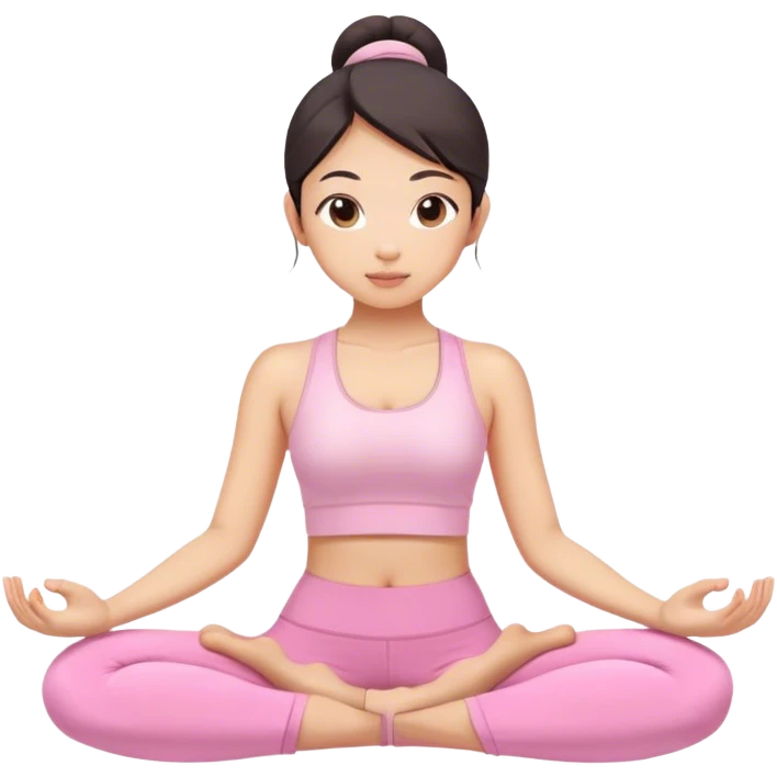 asian yoga girl light pink clothes  emoji