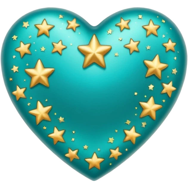 Teal heart with little stars emoji