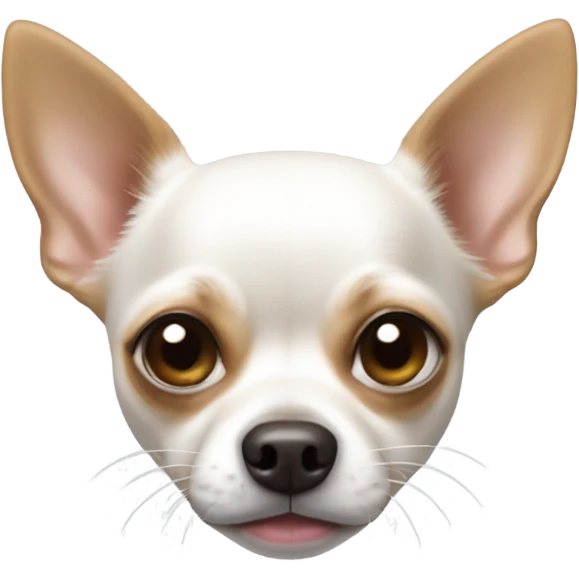 Perro chihuahua blanco cabeza de venado emoji