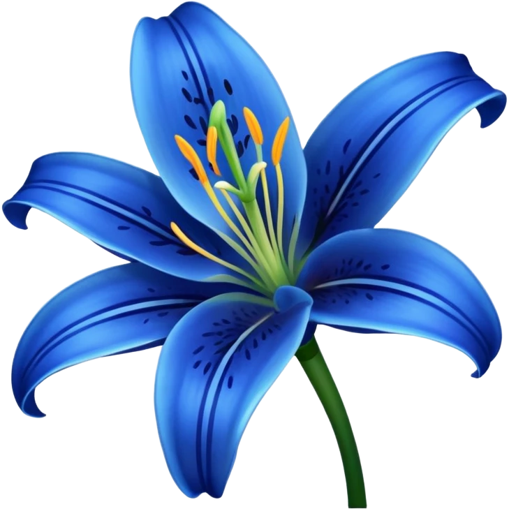 Blue lily flower  emoji