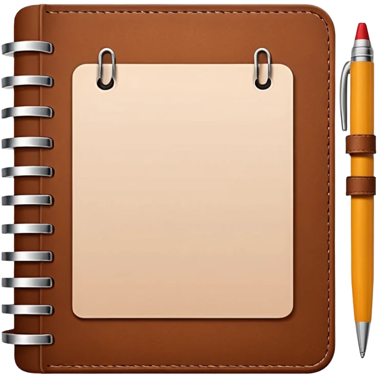 daily planner agenda leather with open page emoji