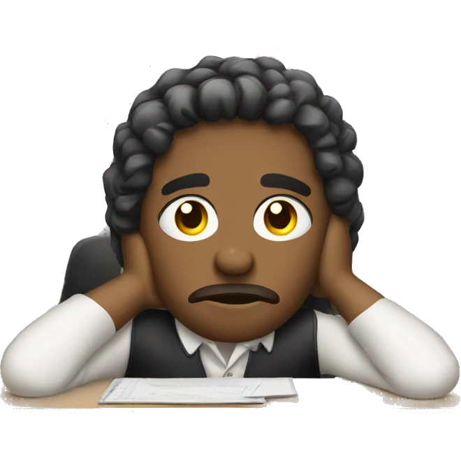 sitting bored at the office desk emoji