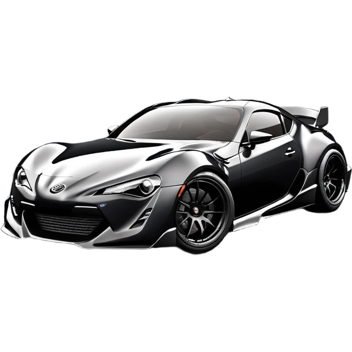  Venom’s aerodynamic opulent dark futuristic concept loosely based on 2013 Toyota 86 (flat long straight faceted mechanical body) lightweight stealthy street hot rod drifter  emoji