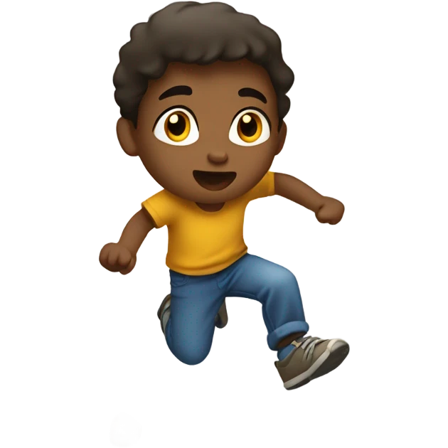 Kid kicking rocks emoji