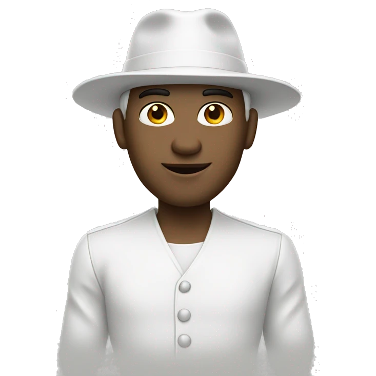 White Guy with white outfit wearing a pointy white hat emoji