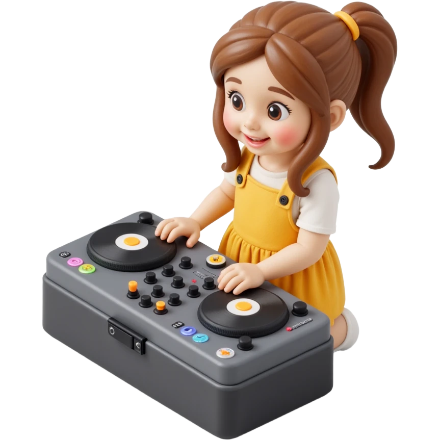 girl playing DJ set emoji