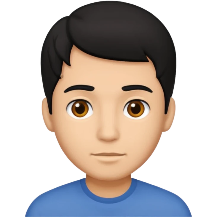 black hair male emoji