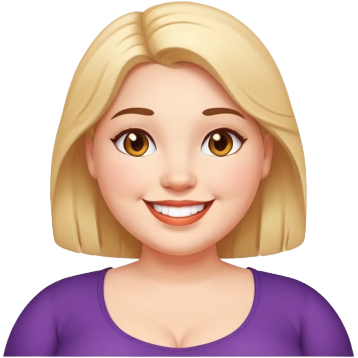 plus size girl smiling emoji