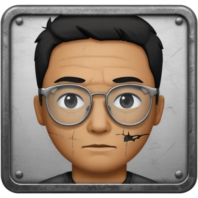 Circle black glasses with a scar without face  emoji