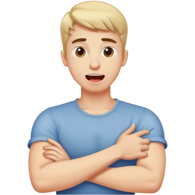 arms crossed holding neck guy sticking out his tongue  emoji