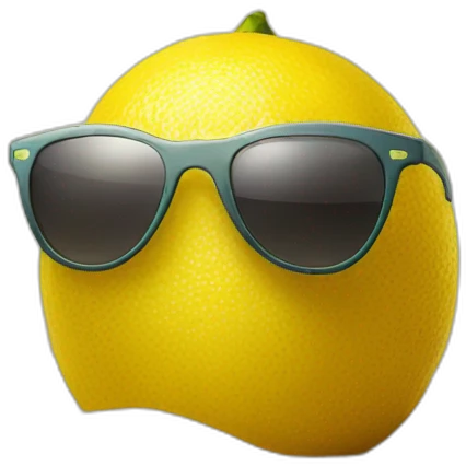 A lemon on a beach with sunglasses emoji