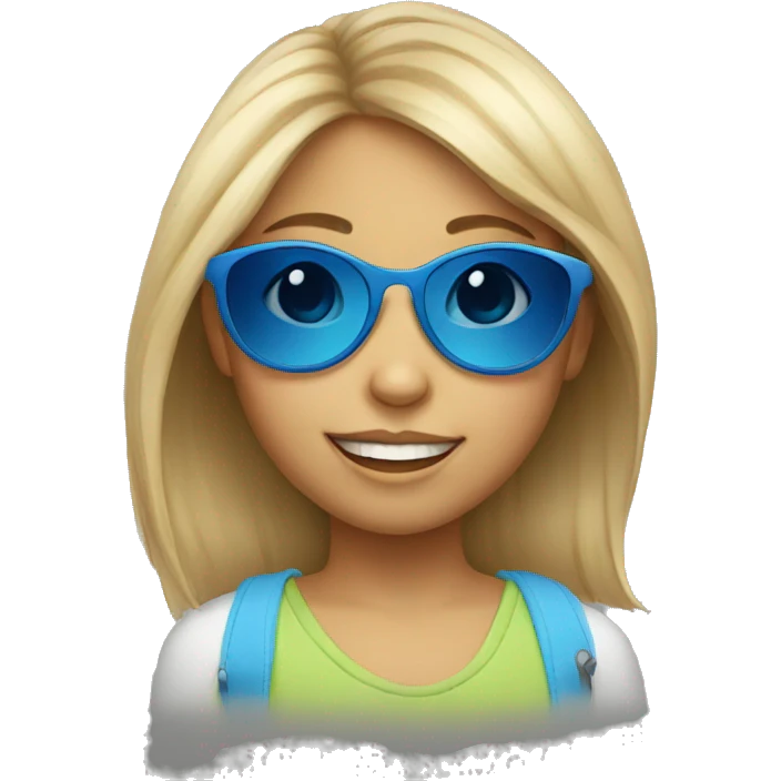 Little girl with blue sunglasses emoji