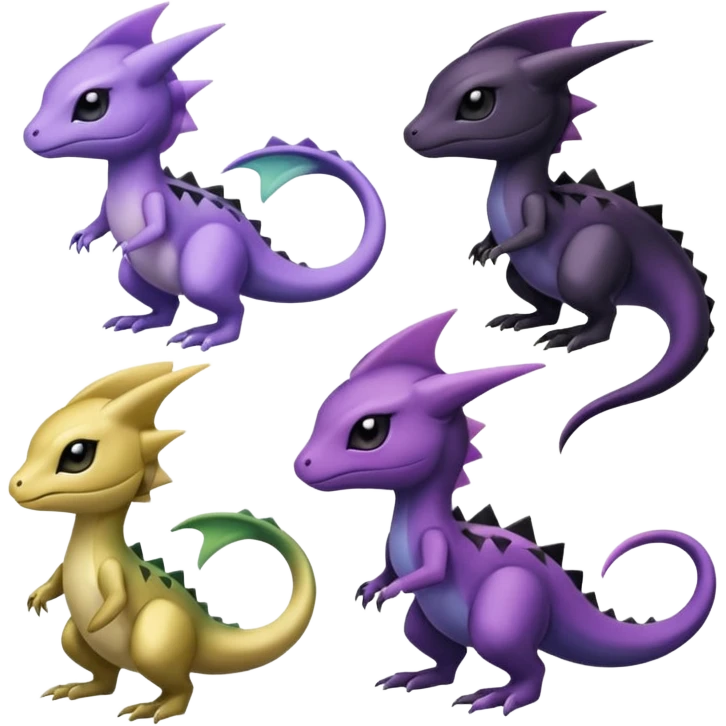 purple-black-gold-gradients Meloetta-Larvitar-Axew-Salandit-Pokémon-Fakémon-creature emoji