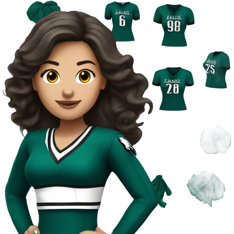 Philadelphia Eagles cheerleader brunette cheer emoji