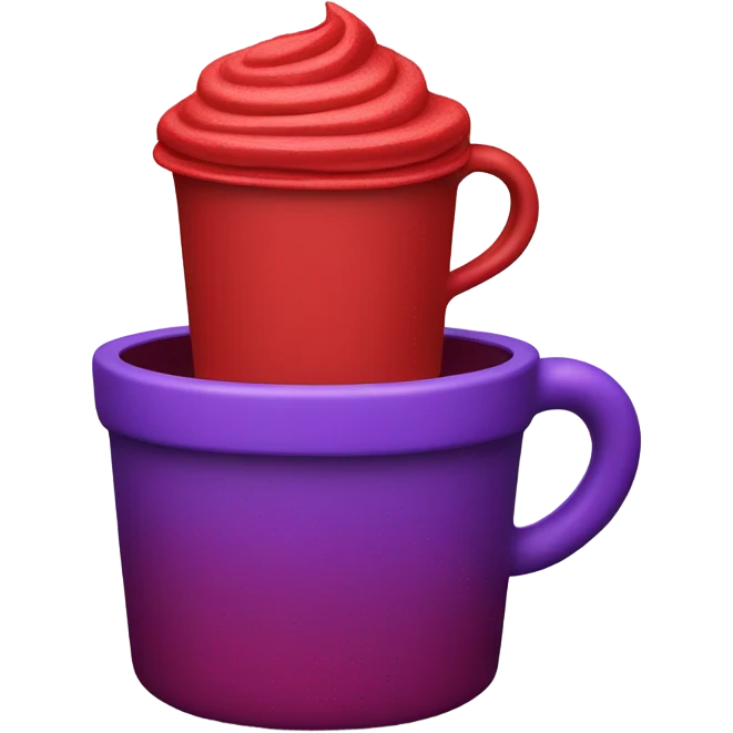 Red cup stacked on another red cup with purple liquid inside emoji
