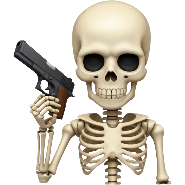 skeleton holding a Glock  emoji